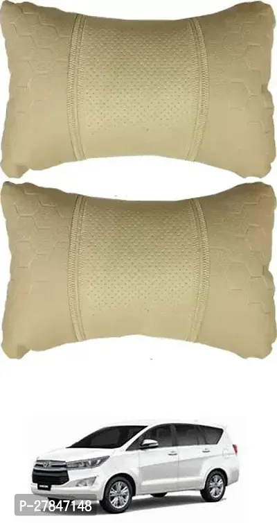 Stylish Car Neckrest Pillow Football Design Beige For Toyota Innova Crysta