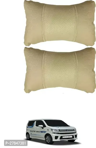 Stylish Car Neckrest Pillow Football Design Beige For Maruti Suzuki WagonR Electric Vehicle