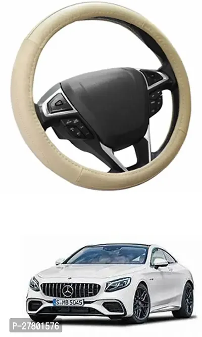 Designer Car Steering Cover Round Beige For Mercedes Benz Amg