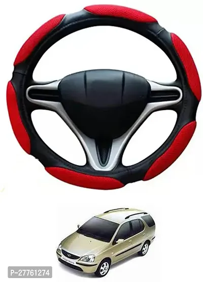 Car Steering Cover Red Black 6G Better Grip For Tata Indigo Marina-thumb0