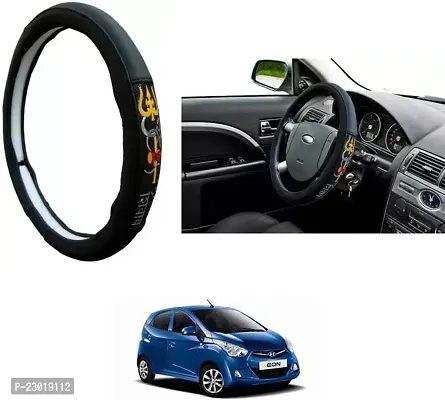 RONISH Exclusive Ring Type Car Steering Wheel Cover (Om Namah Shivay) Black For Hyundai Eon-thumb0