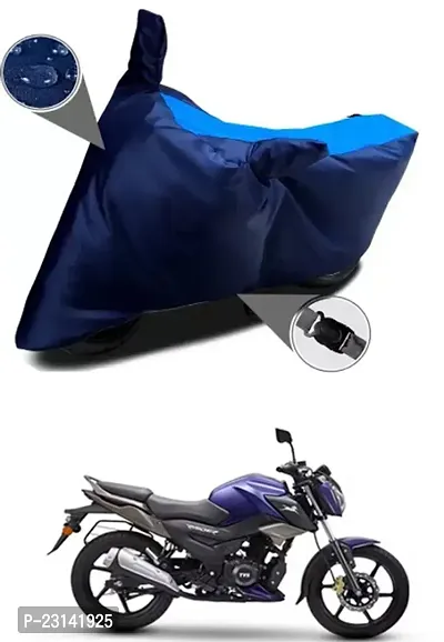 RONISH Waterproof Two Wheeler Cover (Black,Blue) For TVS Raider_t60