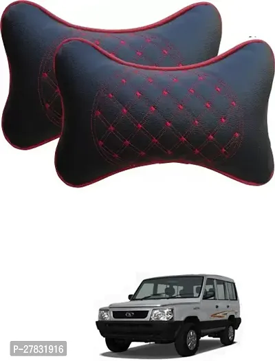 Stylish Car Neckrest Pillow Diamond Print Black For Tata Victa-thumb0