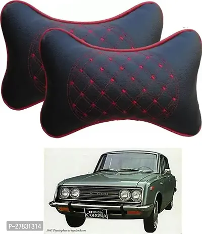 Stylish Car Neckrest Pillow Diamond Print Black For Toyota Corona-thumb0