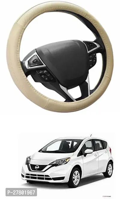 Designer Car Steering Cover Round Beige For Nissan Versa-thumb0