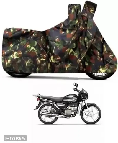 RONISH Hero Splendor Plus Bike Cover/Two Wheeler Cover/Motorcycle Cover (Jungle Print)