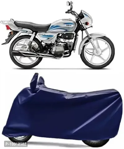 RONISH Hero Splendor Bike Cover/Two Wheeler Cover/Motorcycle Cover (Navy Blue)-thumb0