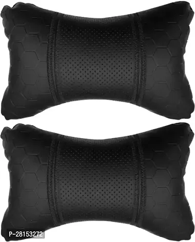 RONISH Car Neck Rest||Back Rest||Back support||Neck Support||Neck Pillow||Back Pillow||Neck Cushion||Neck Back Pain Relief||Car Seat Cover Black Leatherite Football Design (Universal For Car)