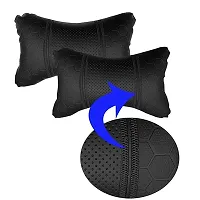 RONISH Car Neck Rest||Back Rest||Back support||Neck Support||Neck Pillow||Back Pillow||Neck Cushion||Neck Back Pain Relief||Car Seat Cover Black Leatherite Football Design (Universal For Car)-thumb2