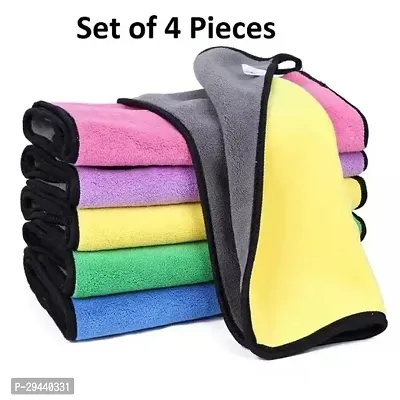 Stylish Microfiber Solid Towel, Pack of 4