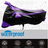 Waterproof Two Wheeler Cover for Hero  (Splendor Plus, Black, Purple)-thumb3