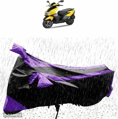 Waterproof Two Wheeler Cover for TVS  (NTORQ, Black, Purple)