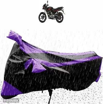 Waterproof Two Wheeler Cover for Bajaj  (Pulsar 150, Black, Purple)