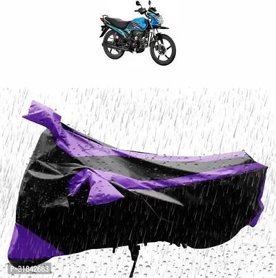 Waterproof Two Wheeler Cover for Hero  (Passion Pro, Black, Purple)