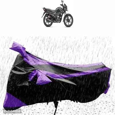 Waterproof Two Wheeler Cover for Honda  (Livo, Black, Purple)