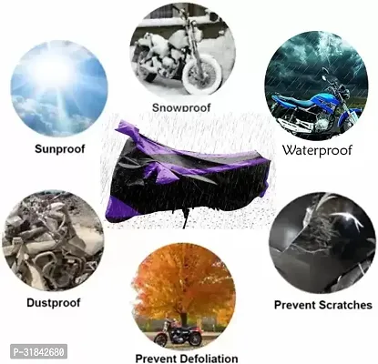 Waterproof Two Wheeler Cover for Honda  (Livo, Black, Purple)-thumb3