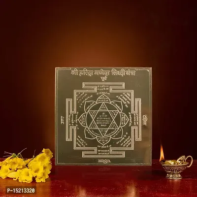 Om ssvmb9 Copper Haridra Ganesh Yantra/Yantram Heavy 22 Gauge Siddh (Energized) and Effective (3 x 3 Inch)-thumb2