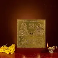 Om ssvmb9 Copper Ganesh/Ganesha/Ganpati Lakshmi/Laxmi Yantra Heavy 22 Gauge Siddh (Energized) and Effective Yantram (Brown, 4 x 4 Inch)-thumb2