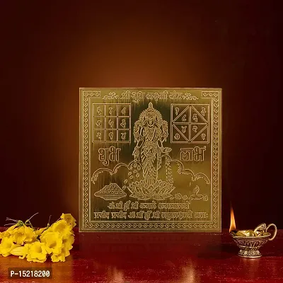 Om ssvmb9 Copper Shubh Lakshmi Yantra Heavy 22 Gauge Siddh (Energized) and Effective Yantram (Brown, 4 x 4 Inch)-thumb3