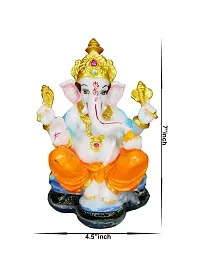 Om ssvmb9 Marble Ganesha Idol for Home Decor/Gift Ganesh Murti for Home Puja/Pooja Room Temple Ganeshji Statue for Happiness Showpiece Figurine 7 Inch-thumb2