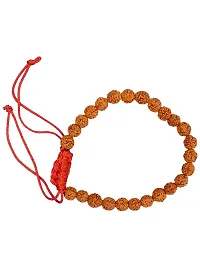 Rudraksha Bracelet Natural Five Mukhi Rudraksha Bracelet for Men  Women, Pack of 1, Color Brown,-thumb1