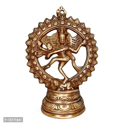 Om ssvmb9 Black Metal Natraj Statue Nataraja - King of Dancers God Shiva for Temple Mandir Showpiece for Pooja King of Dancers Decorative Showpiece - 11 cm (Metal, Brown)-thumb0