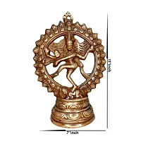 Om ssvmb9 Black Metal Natraj Statue Nataraja - King of Dancers God Shiva for Temple Mandir Showpiece for Pooja King of Dancers Decorative Showpiece - 11 cm (Metal, Brown)-thumb1