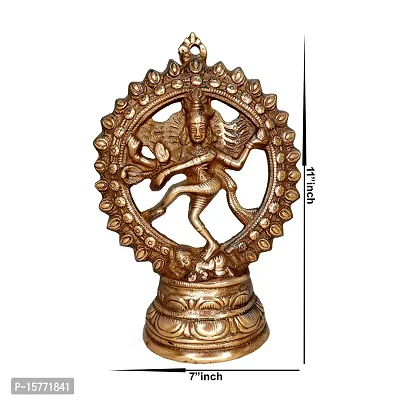 Om ssvmb9 Black Metal Natraj Statue Nataraja - King of Dancers God Shiva for Temple Mandir Showpiece for Pooja King of Dancers Decorative Showpiece - 11 cm (Metal, Brown)-thumb2