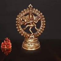 Om ssvmb9 Black Metal Natraj Statue Nataraja - King of Dancers God Shiva for Temple Mandir Showpiece for Pooja King of Dancers Decorative Showpiece - 11 cm (Metal, Brown)-thumb2