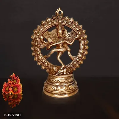 Om ssvmb9 Black Metal Natraj Statue Nataraja - King of Dancers God Shiva for Temple Mandir Showpiece for Pooja King of Dancers Decorative Showpiece - 11 cm (Metal, Brown)-thumb3