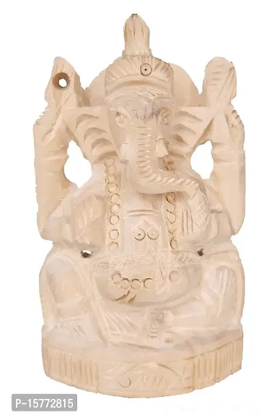 Wooden Lord Ganesh Idol |Ganapati Murti | Ganesha Statue for Home Decor, Tabletop and Car Dashboard. Hindu God of Good Luck  New Beginning 5 Inch