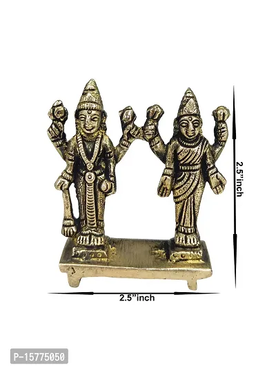 Brass Vishnu Laxmi/Lakshmi Statue Vishnu Laxmi/Lakshmi Idol Vishnu Laxmi/Lakshmi Statue for Home Puja Temple Mandir Handmade Statue-thumb4