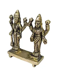 Brass Vishnu Laxmi/Lakshmi Statue Vishnu Laxmi/Lakshmi Idol Vishnu Laxmi/Lakshmi Statue for Home Puja Temple Mandir Handmade Statue-thumb1