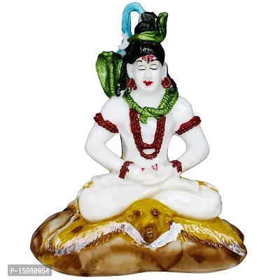 Om ssvmb9 Marble Shiv/Shiva/Shankar/Mahadev/Bholenath Statue/Idol/Murti/Bhagvan for Home Puja/Pooja Temple/Mandir, Car Dashborad, Gifting, Home Decor (White Color)