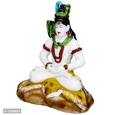 Om ssvmb9 Marble Shiv/Shiva/Shankar/Mahadev/Bholenath Statue/Idol/Murti/Bhagvan for Home Puja/Pooja Temple/Mandir, Car Dashborad, Gifting, Home Decor (White Color)-thumb3