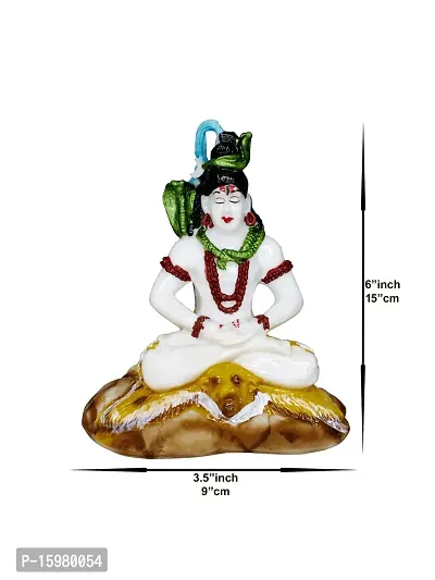 Om ssvmb9 Marble Shiv/Shiva/Shankar/Mahadev/Bholenath Statue/Idol/Murti/Bhagvan for Home Puja/Pooja Temple/Mandir, Car Dashborad, Gifting, Home Decor (White Color)-thumb5