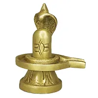 Om ssvmb9 Brass Shivling/Shivlingam with Snake Shiva Lingam Statue Snake Idols of Shiv for Temple Puja Decorative Diwali Vastu Gift ( Gold Color)-thumb2