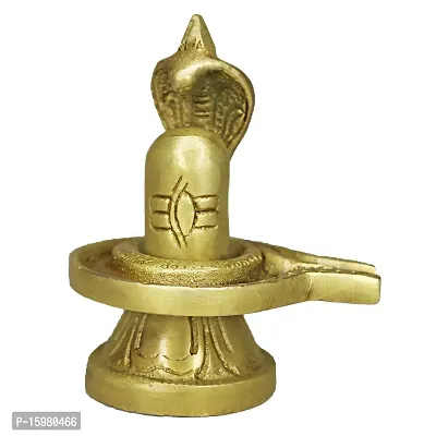 Om ssvmb9 Brass Shivling/Shivlingam with Snake Shiva Lingam Statue Snake Idols of Shiv for Temple Puja Decorative Diwali Vastu Gift ( Gold Color)-thumb3