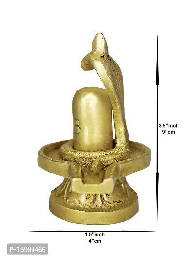 Om ssvmb9 Brass Shivling/Shivlingam with Snake Shiva Lingam Statue Snake Idols of Shiv for Temple Puja Decorative Diwali Vastu Gift ( Gold Color)-thumb4