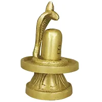 Om ssvmb9 Brass Shivling/Shivlingam with Snake Shiva Lingam Statue Snake Idols of Shiv for Temple Puja Decorative Diwali Vastu Gift ( Gold Color)-thumb4