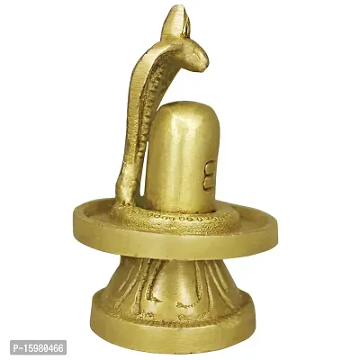 Om ssvmb9 Brass Shivling/Shivlingam with Snake Shiva Lingam Statue Snake Idols of Shiv for Temple Puja Decorative Diwali Vastu Gift ( Gold Color)-thumb5