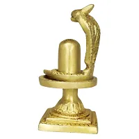 Om ssvmb9 Brass Shivling/Shivlingam with Snake Shiva Lingam Statue Snake Idols of Shiv for Temple Pooja Room Decorative Diwali Vastu Gifts ( Gold Color)-thumb3