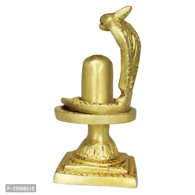 Om ssvmb9 Brass Shivling/Shivlingam with Snake Shiva Lingam Statue Snake Idols of Shiv for Temple Pooja Room Decorative Diwali Vastu Gifts ( Gold Color)-thumb4