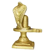 Om ssvmb9 Brass Shivling/Shivlingam with Snake Shiva Lingam Statue Snake Idols of Shiv for Temple Pooja Room Decorative Diwali Vastu Gifts ( Gold Color)-thumb4