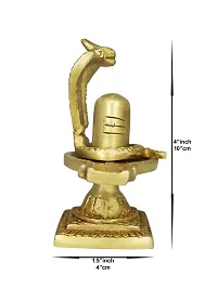 Om ssvmb9 Brass Shivling/Shivlingam with Snake Shiva Lingam Statue Snake Idols of Shiv for Temple Pooja Room Decorative Diwali Vastu Gifts ( Gold Color)-thumb2