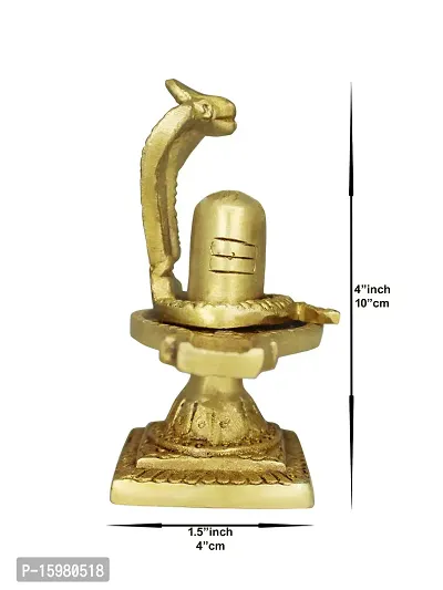 Om ssvmb9 Brass Shivling/Shivlingam with Snake Shiva Lingam Statue Snake Idols of Shiv for Temple Pooja Room Decorative Diwali Vastu Gifts ( Gold Color)-thumb3