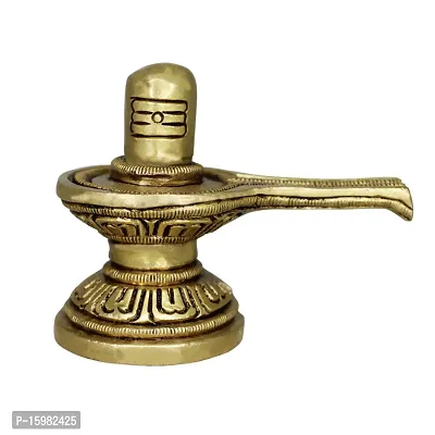 Om ssvmb9 Brass Shivling/Shivlingam with Snake Shiva Lingam Statue Snake Idols of Shiv for Temple Puja Decorative Diwali Vastu Gift (Height:- 1.5 Inch, Gold Color)-thumb0