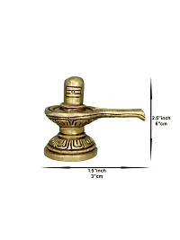 Om ssvmb9 Brass Shivling/Shivlingam with Snake Shiva Lingam Statue Snake Idols of Shiv for Temple Puja Decorative Diwali Vastu Gift (Height:- 1.5 Inch, Gold Color)-thumb1