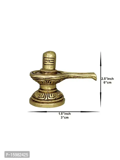 Om ssvmb9 Brass Shivling/Shivlingam with Snake Shiva Lingam Statue Snake Idols of Shiv for Temple Puja Decorative Diwali Vastu Gift (Height:- 1.5 Inch, Gold Color)-thumb2