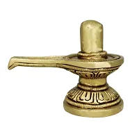 Om ssvmb9 Brass Shivling/Shivlingam with Snake Shiva Lingam Statue Snake Idols of Shiv for Temple Puja Decorative Diwali Vastu Gift (Height:- 1.5 Inch, Gold Color)-thumb2